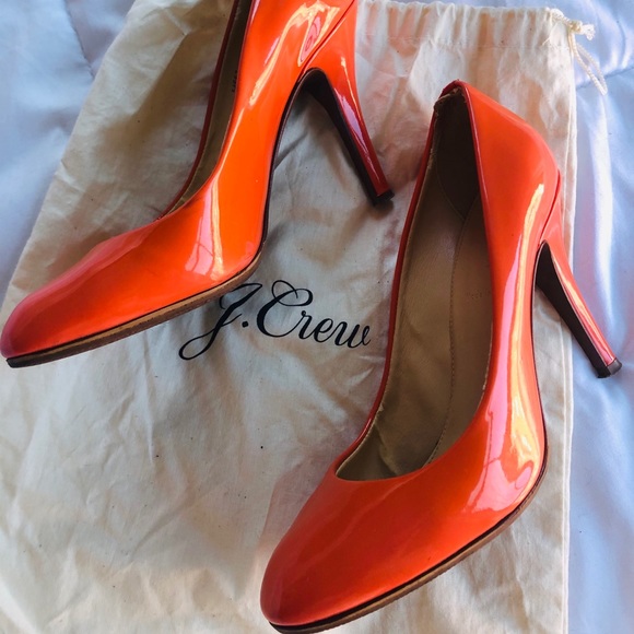 J. Crew Shoes - J. Crew Patent Leather Orange Pumps Size 6.5